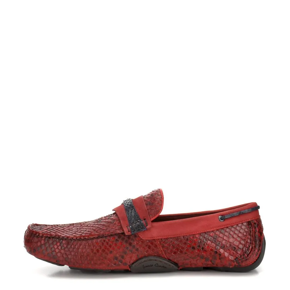 A07PMRU - Cuadra red casual fashion python driving moccasins for men