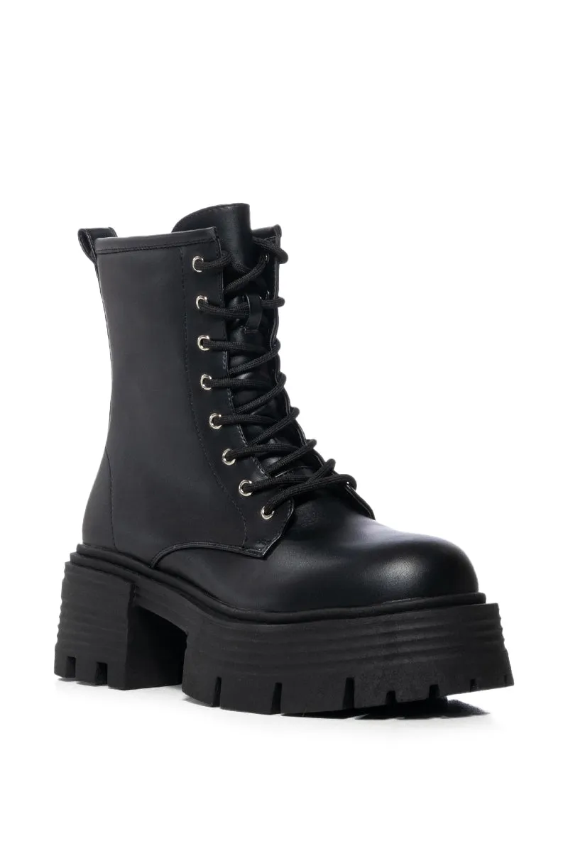 AZALEA WANG BABY CAKES BLACK COMBAT BOOTIE