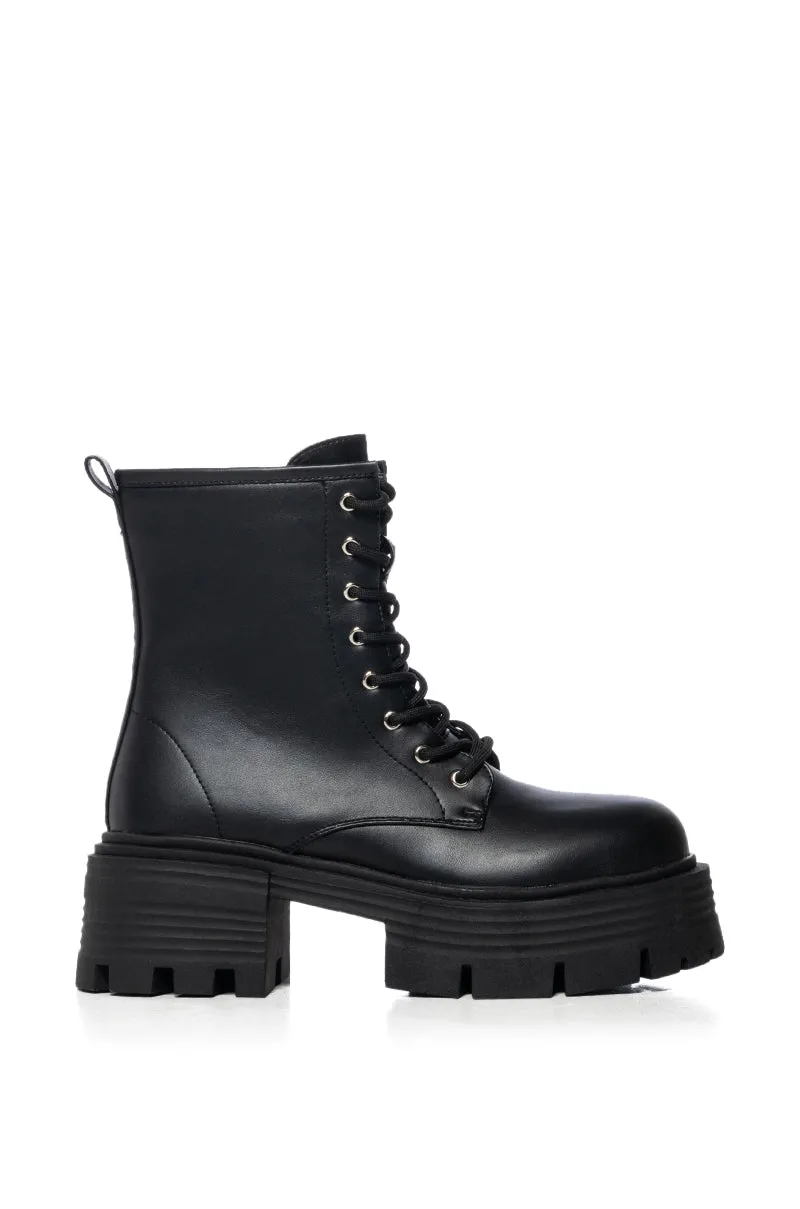 AZALEA WANG BABY CAKES BLACK COMBAT BOOTIE