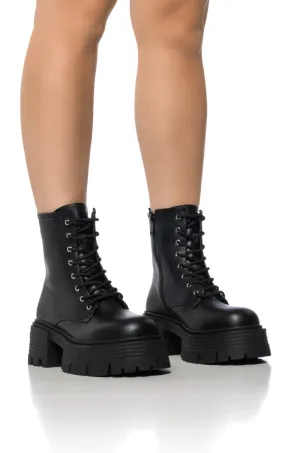 AZALEA WANG BABY CAKES BLACK COMBAT BOOTIE