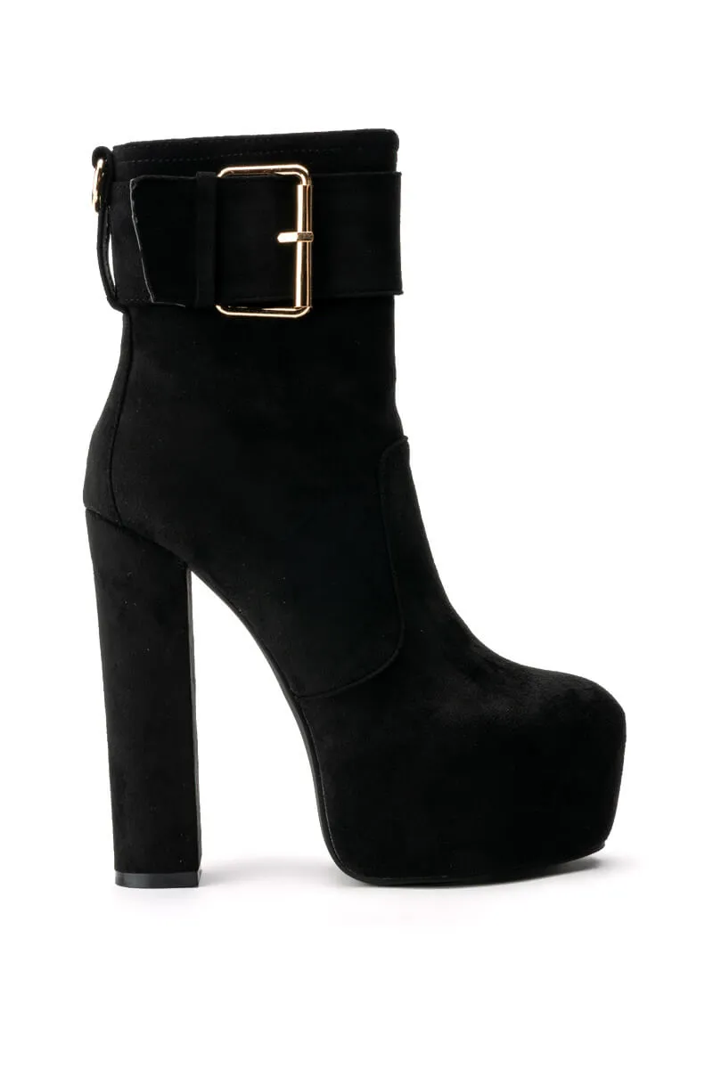 AZALEA WANG CHARMER CHUNKY PLATFORM BOOTIE IN BLACK