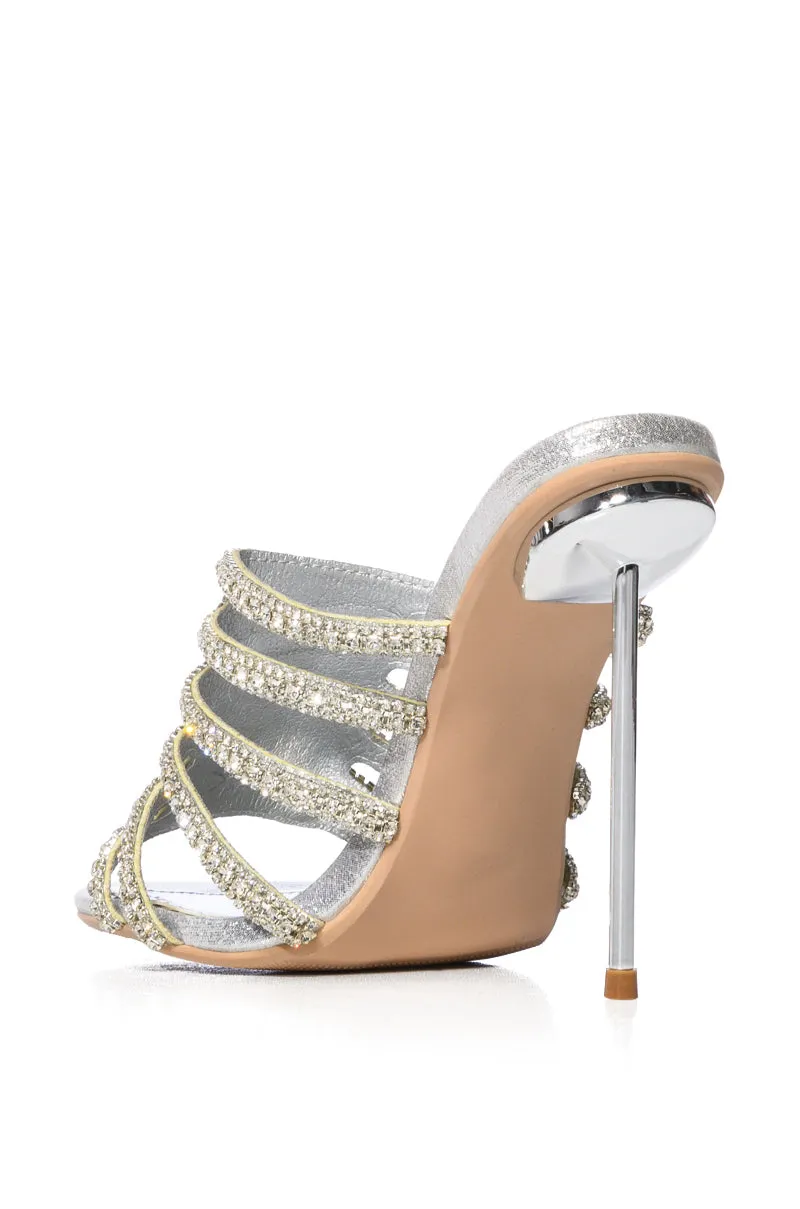 AZALEA WANG GIVING ME LIFE STILETTO SANDAL IN SILVER