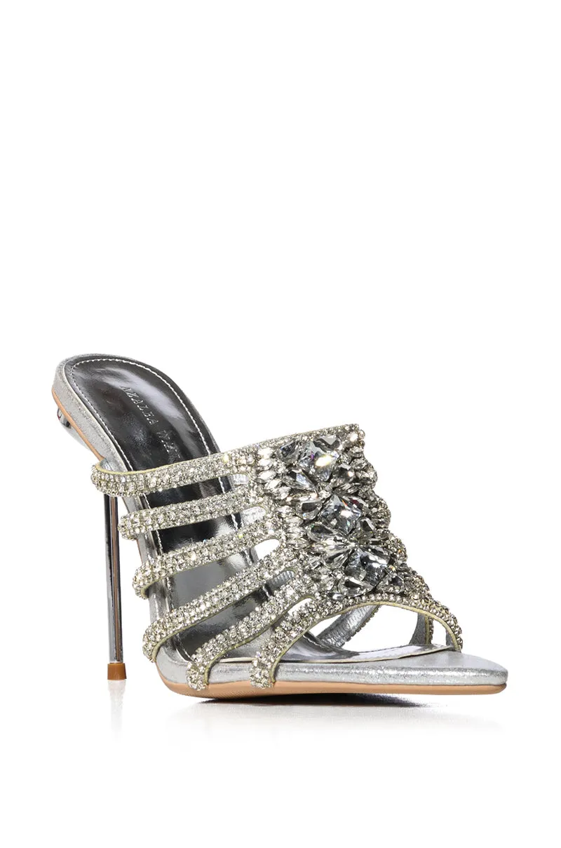 AZALEA WANG GIVING ME LIFE STILETTO SANDAL IN SILVER