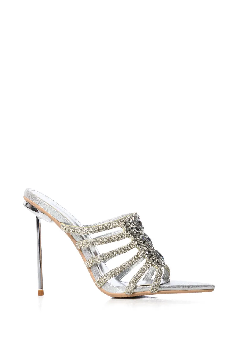 AZALEA WANG GIVING ME LIFE STILETTO SANDAL IN SILVER