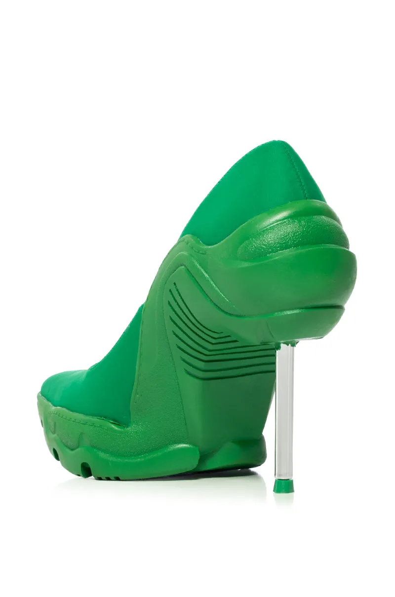 AZALEA WANG GUITIERREZ GREEN FUTURISTIC PUMP