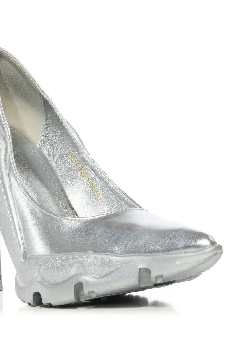 AZALEA WANG GUITIERREZ SILVER FUTURISTIC PUMP