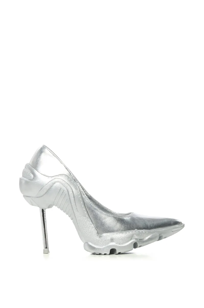 AZALEA WANG GUITIERREZ SILVER FUTURISTIC PUMP