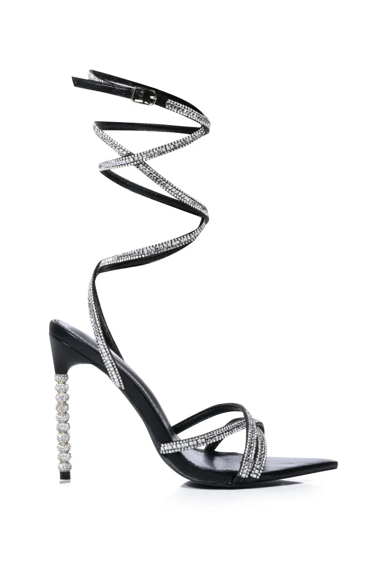 AZALEA WANG HESTIA EMBELLISHED STILETTO SANDAL IN BLACK