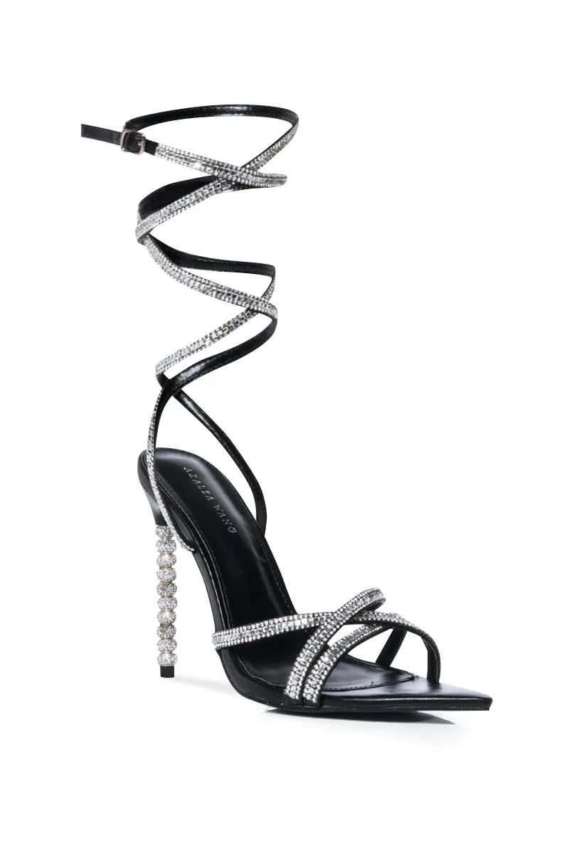 AZALEA WANG HESTIA EMBELLISHED STILETTO SANDAL IN BLACK