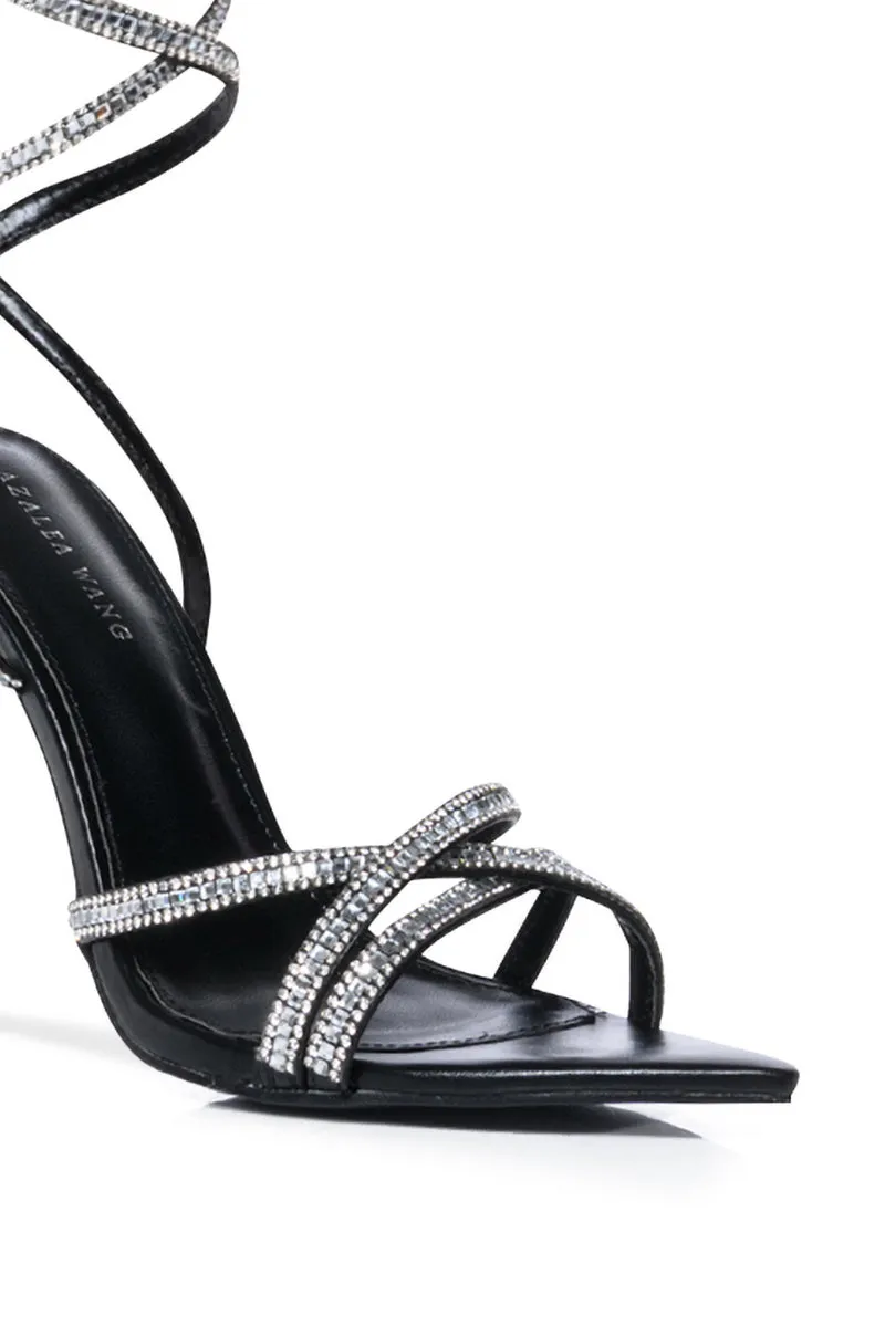 AZALEA WANG HESTIA EMBELLISHED STILETTO SANDAL IN BLACK