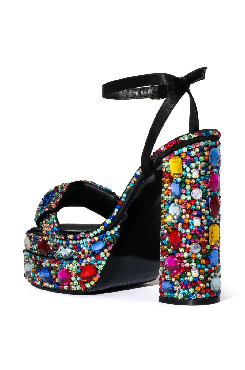 AZALEA WANG JANETTE EMBELLISHED SANDAL IN MULTI