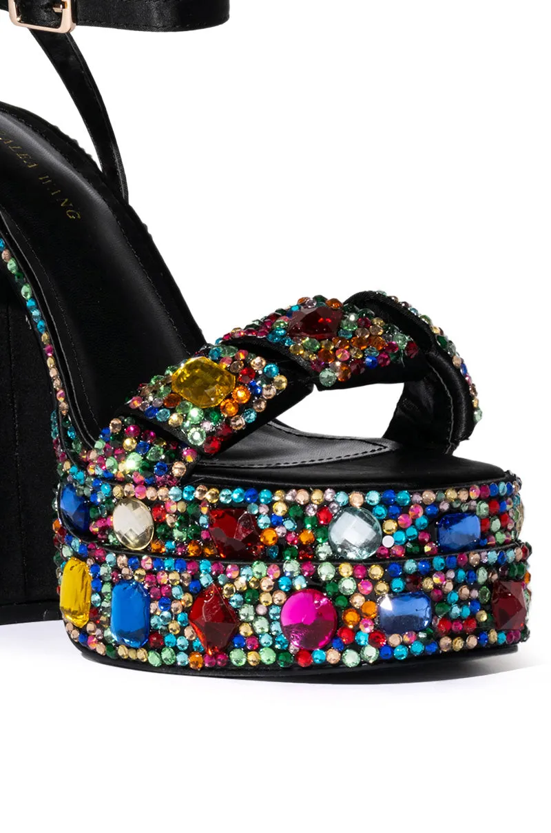 AZALEA WANG JANETTE EMBELLISHED SANDAL IN MULTI