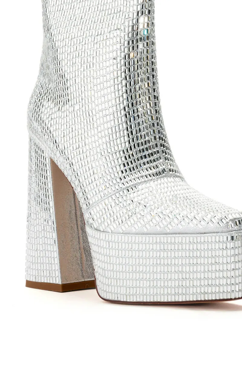 AZALEA WANG JAYDA CHUNKY BOOT IN SILVER