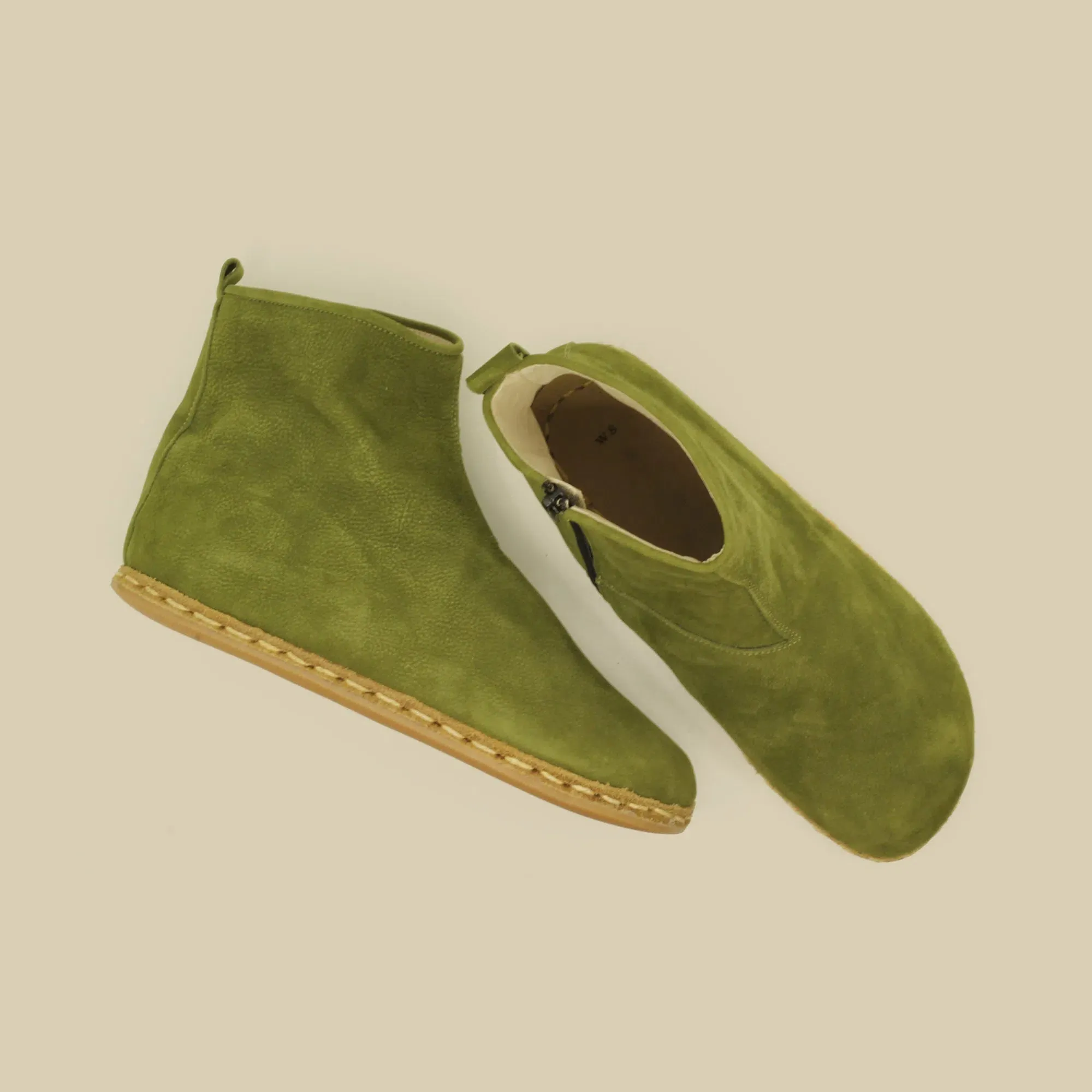 Barefoot Boots for Women with Zipper Green