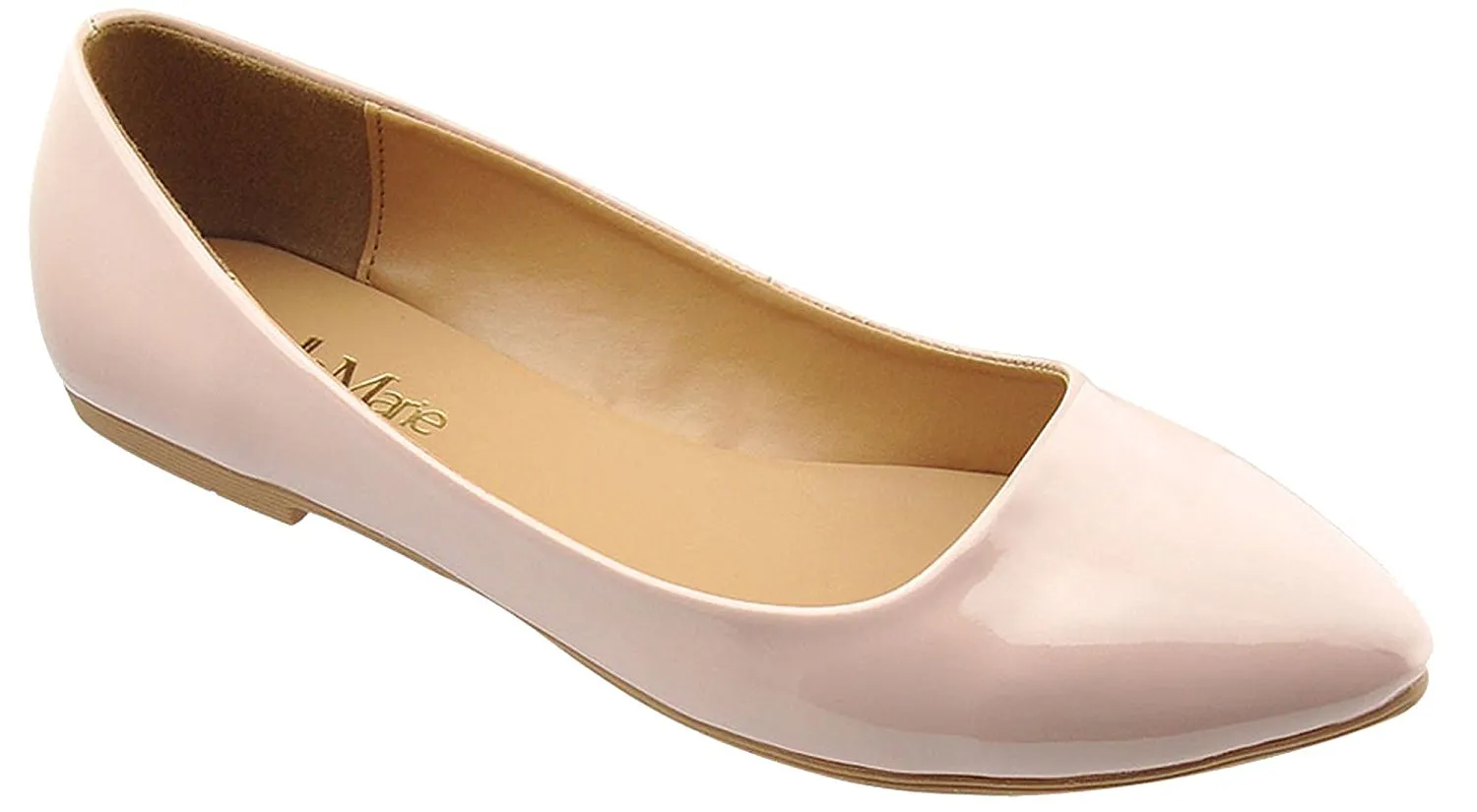 Bella Marie Women's Patent Pointed Toe Classic Ballet Flats