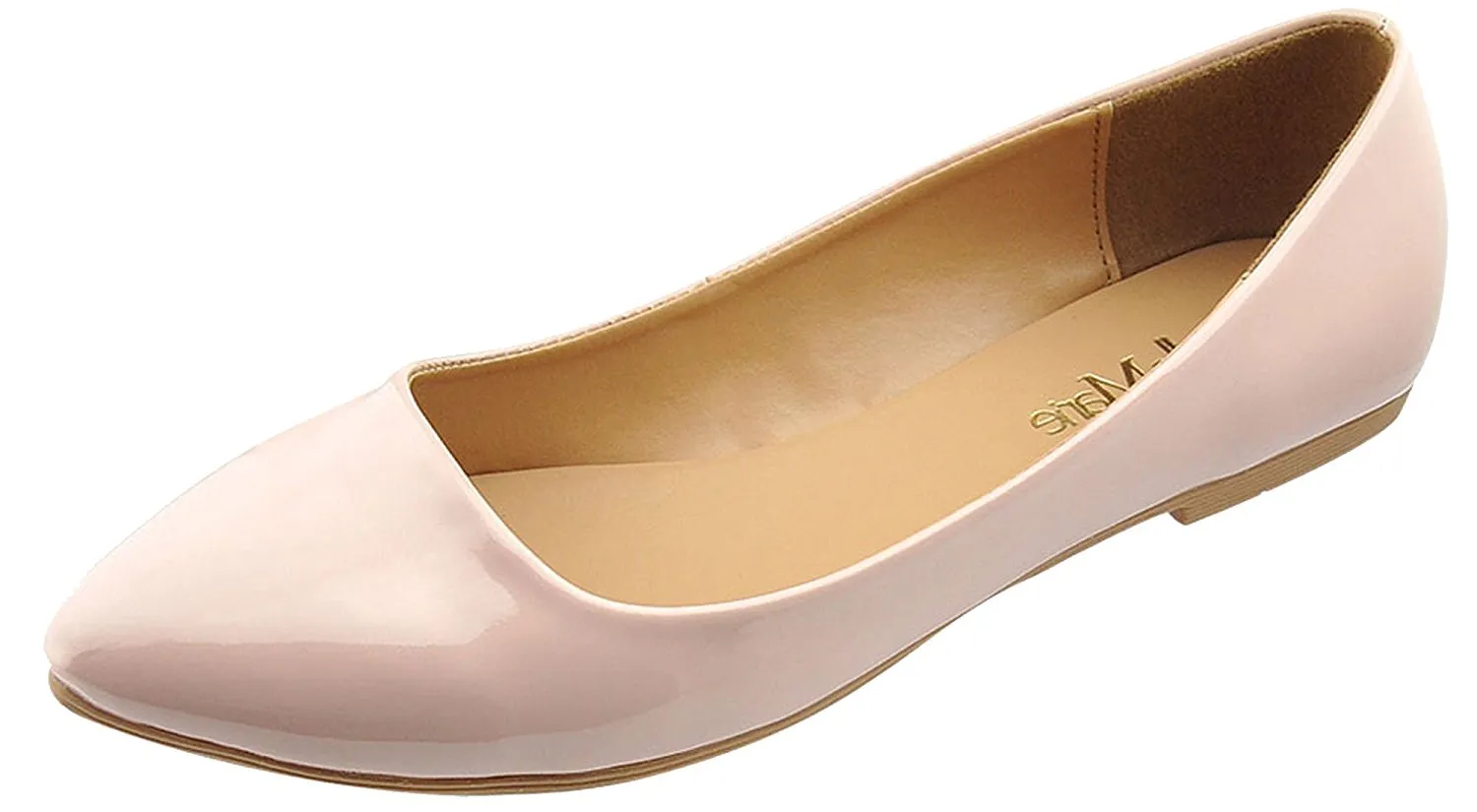 Bella Marie Women's Patent Pointed Toe Classic Ballet Flats