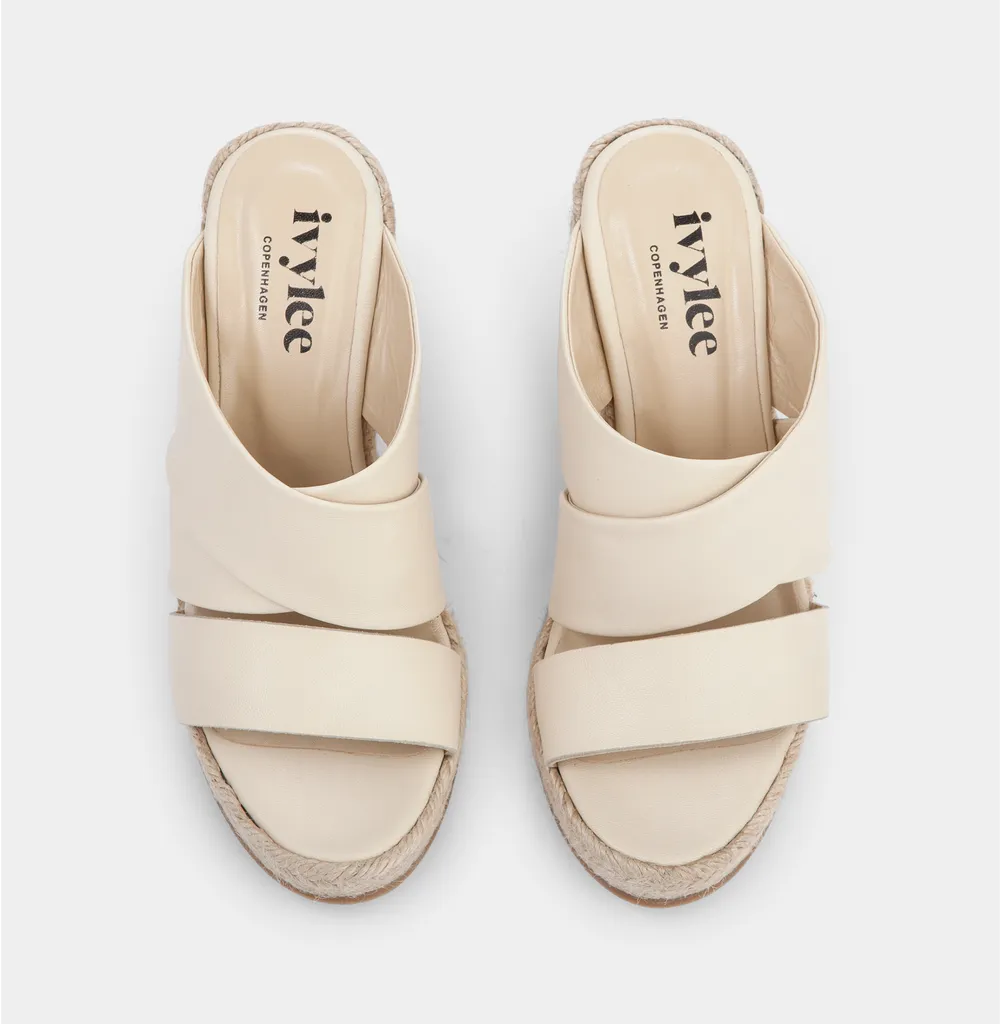 Bella Off White Espadrille Mules