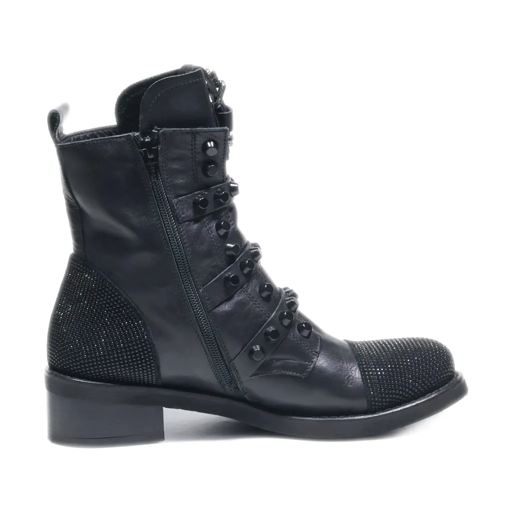 Bergal Ankle Boots Leather Black Colour For Women