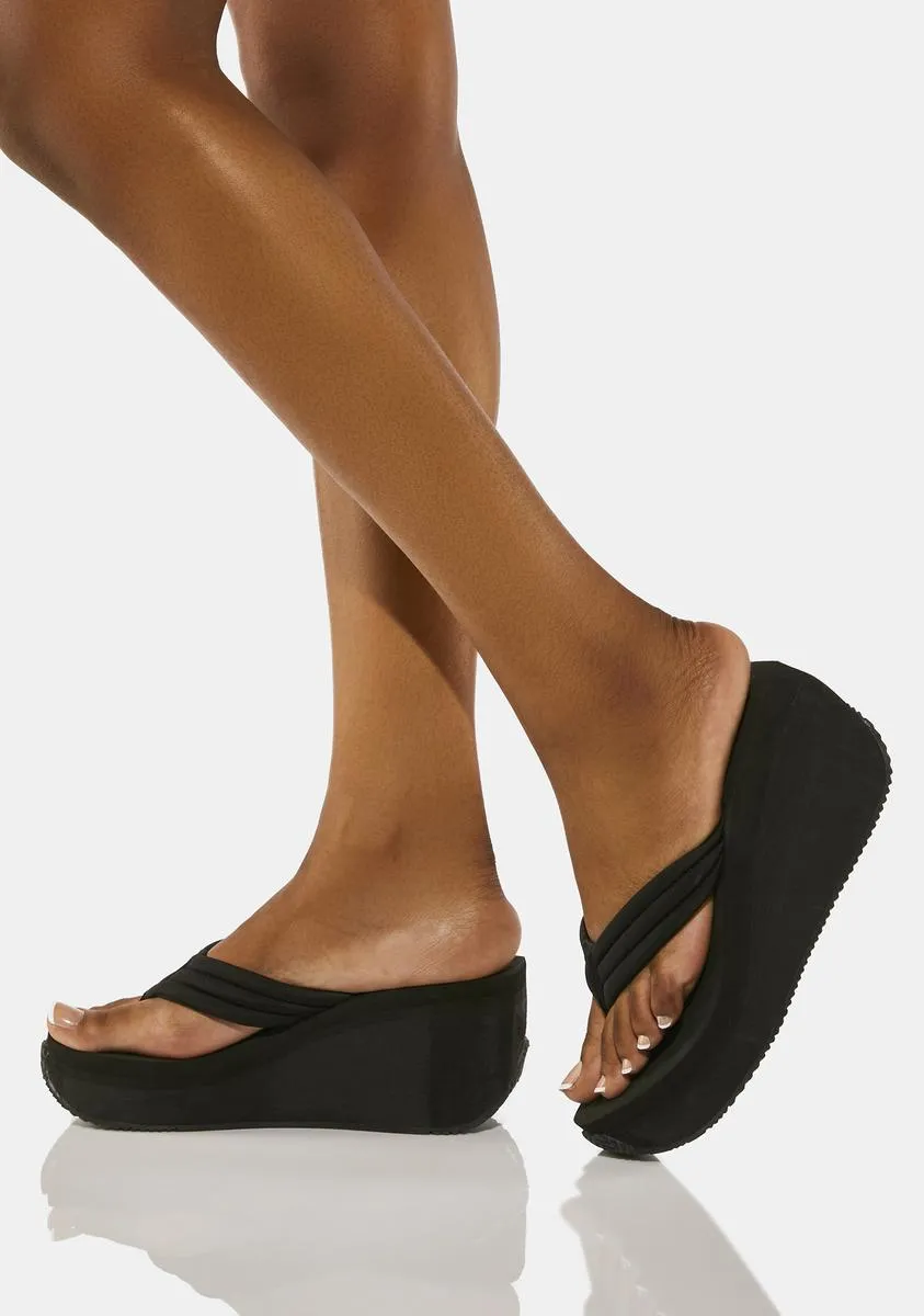 Black Zoe Platform Sandals