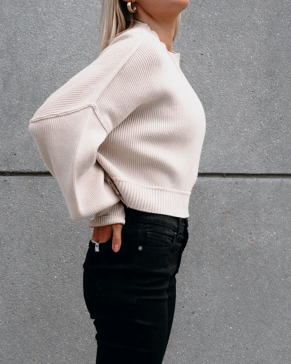 Bonfire Dolman Sleeve Sweater - Beige - FINAL SALE