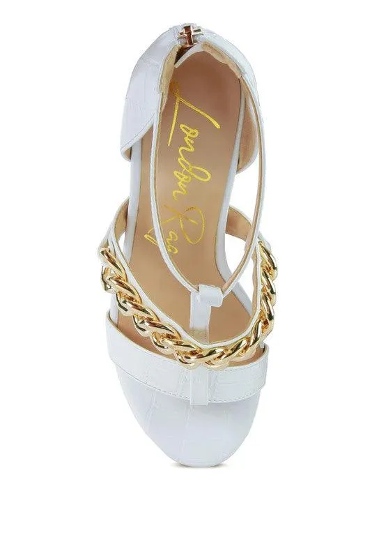 Bonita Metal Chain Zip Up Sandal