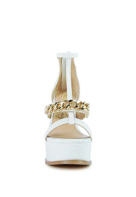 Bonita Metal Chain Zip Up Sandal