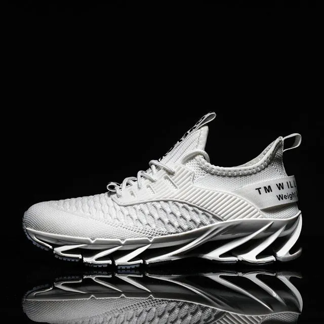 Breathable White Running Sneakers