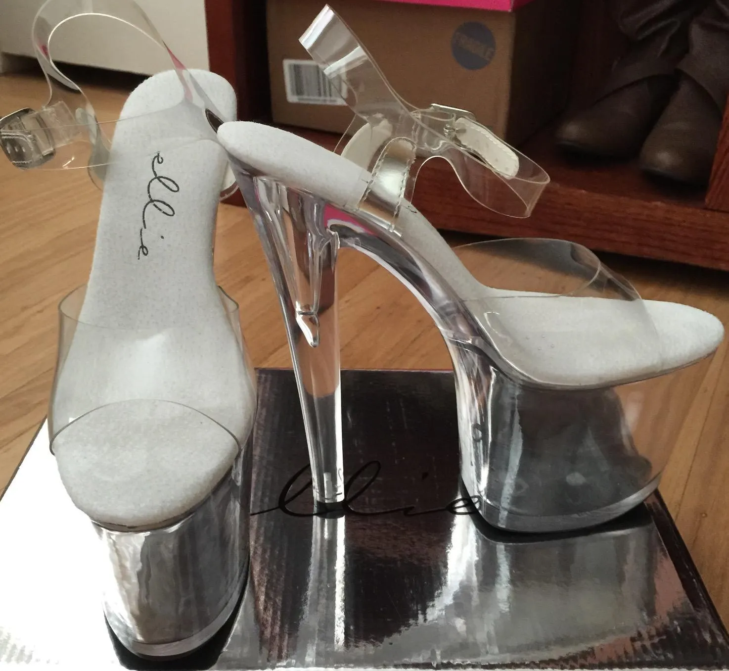 Brook-821 Clear 8" Platform Sandals