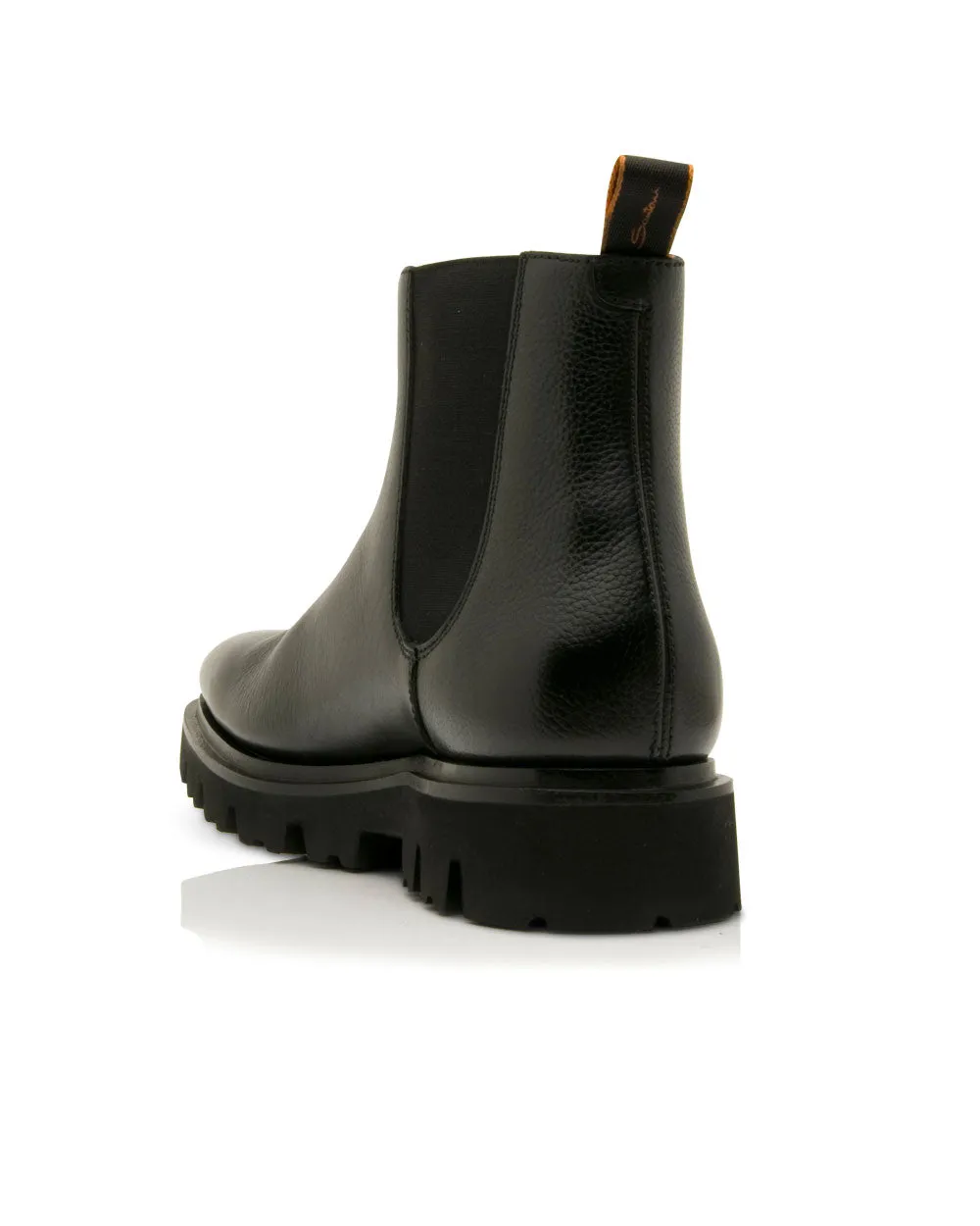 Calfskin Leather Chelsea Boot in Black