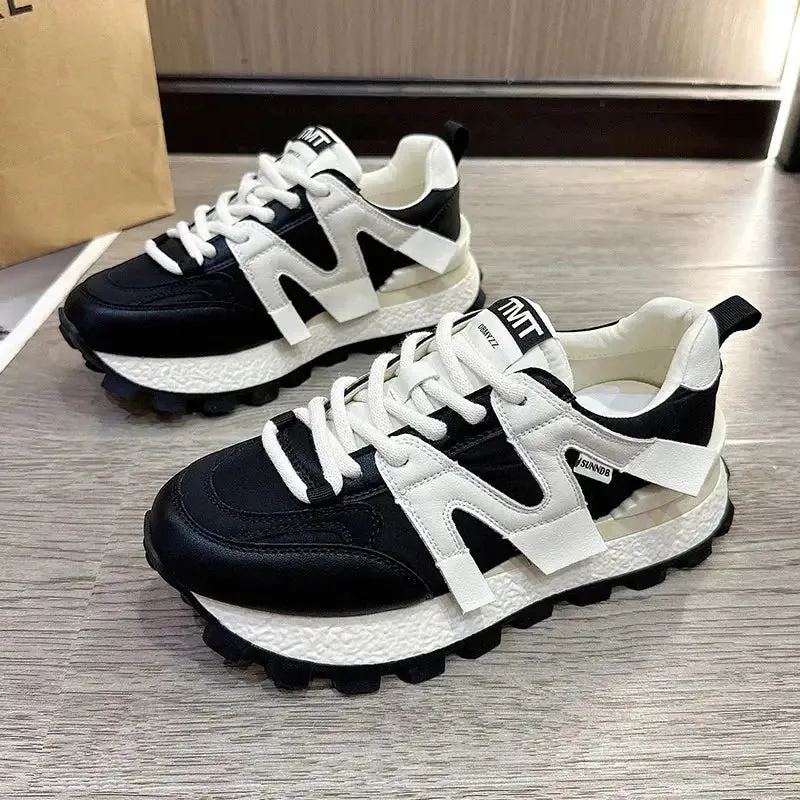 Chunky Platform Letter M Lace Up Sneakers