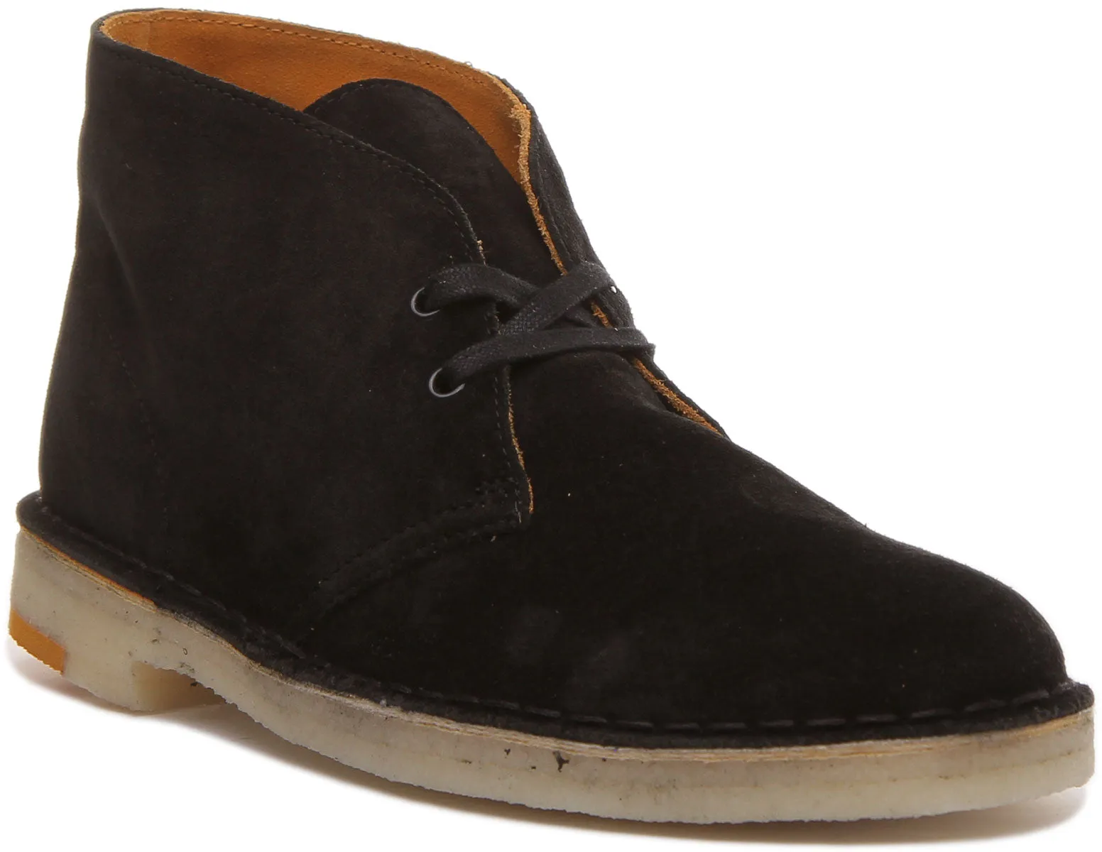 Clarks Originals Desert Boot In Black Orange For Men