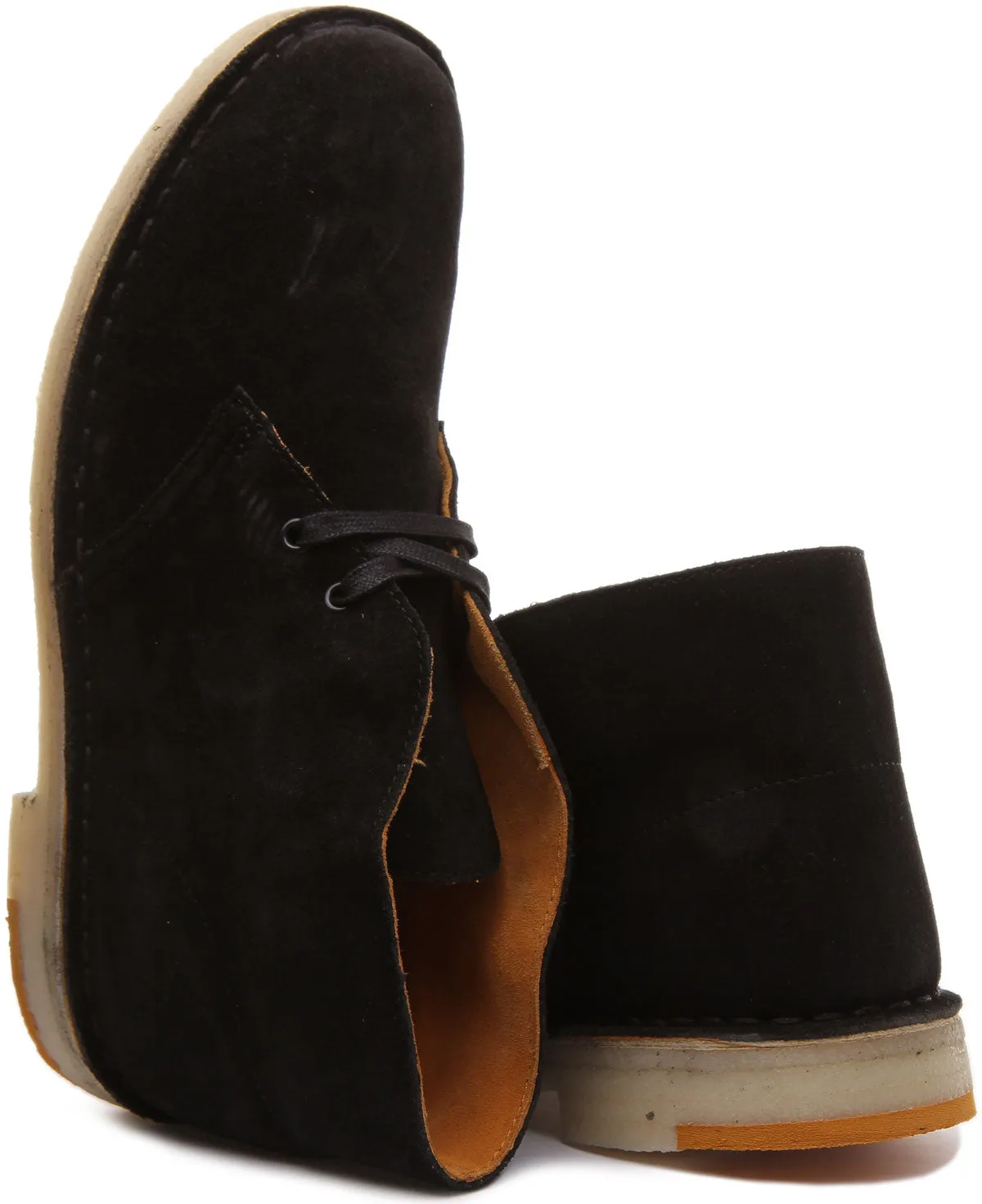 Clarks Originals Desert Boot In Black Orange For Men