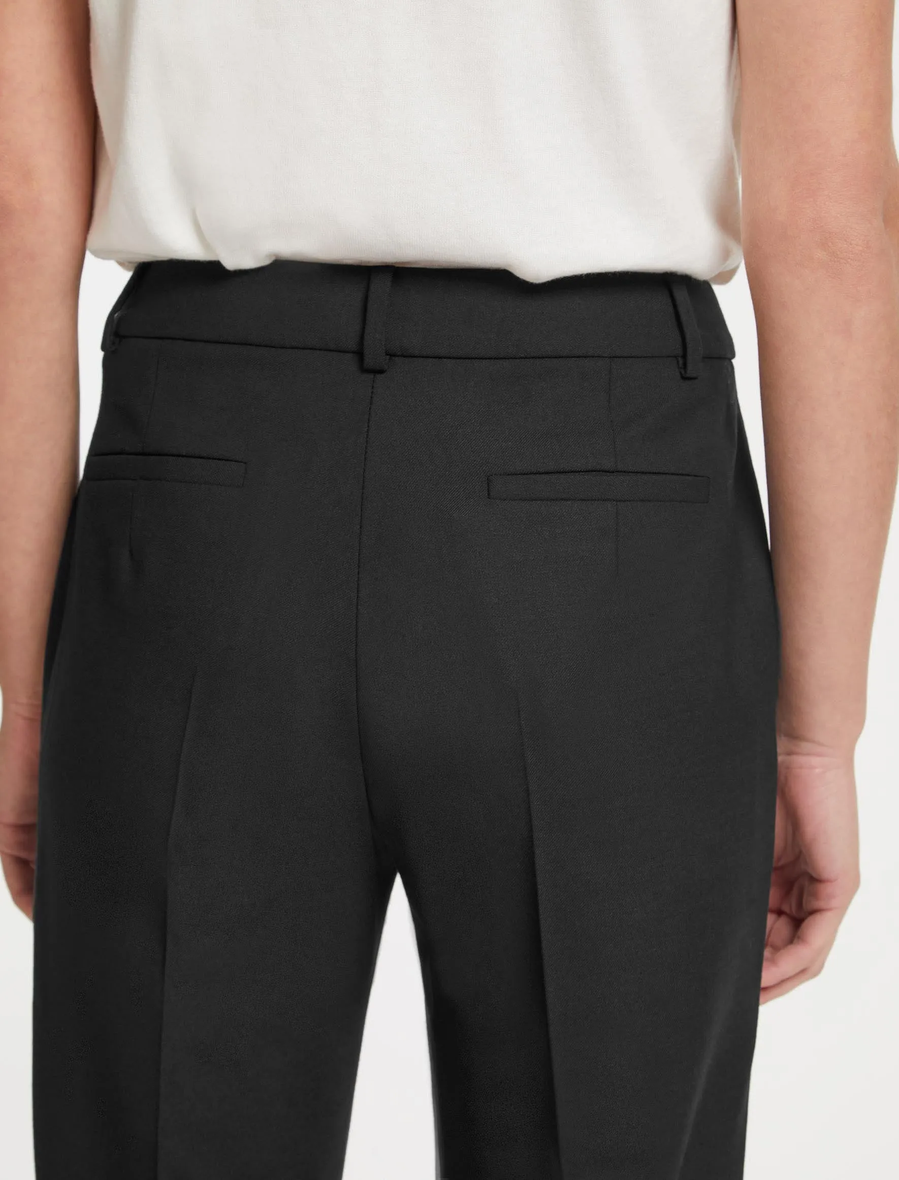 Clement New Wool Turn Up Trouser - Black