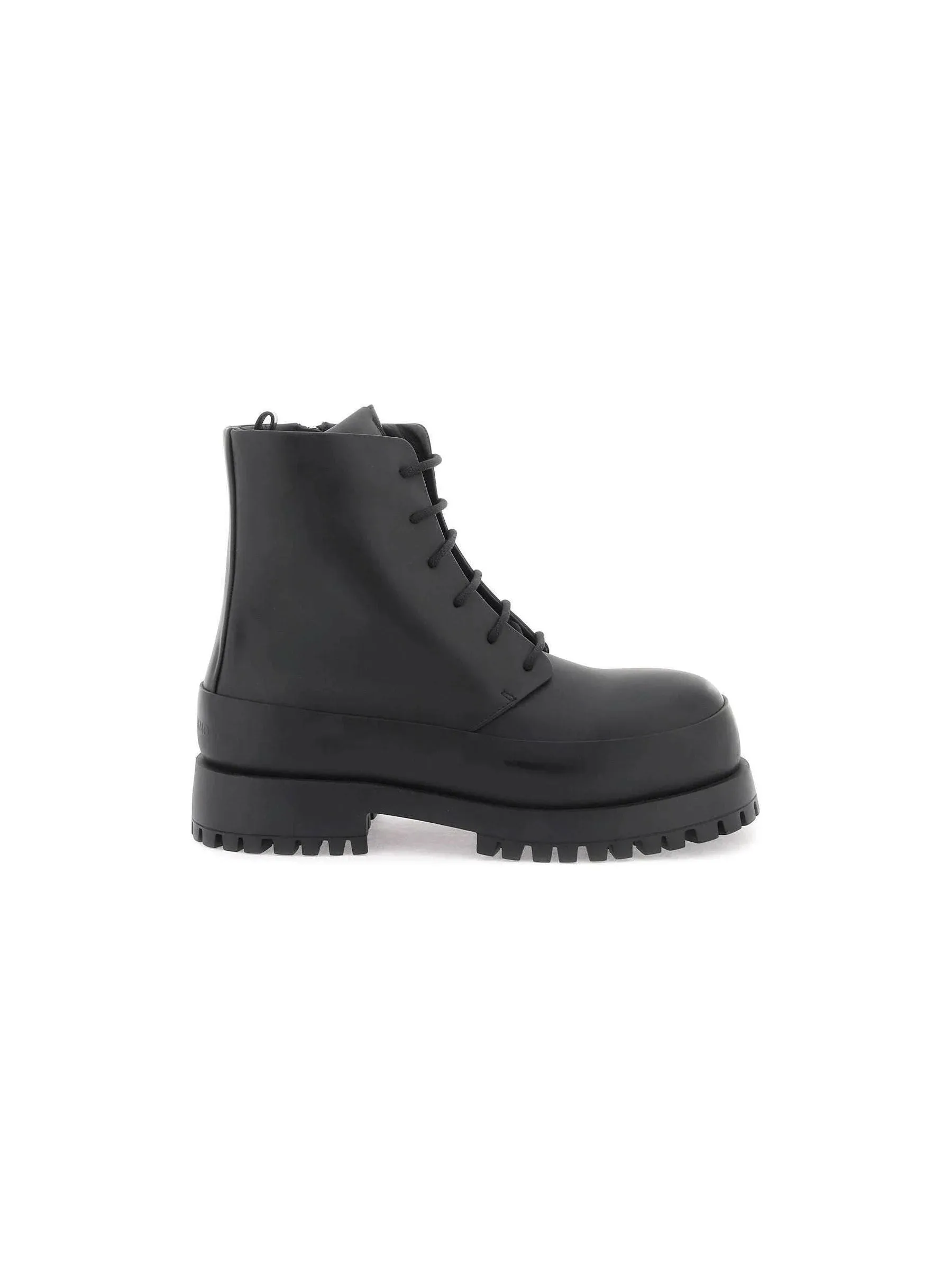 Combat Boots in Rubberized Leather