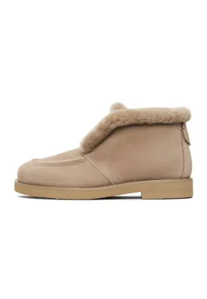 Cozy Suede Fur-Lined Boots Gerda - Beige