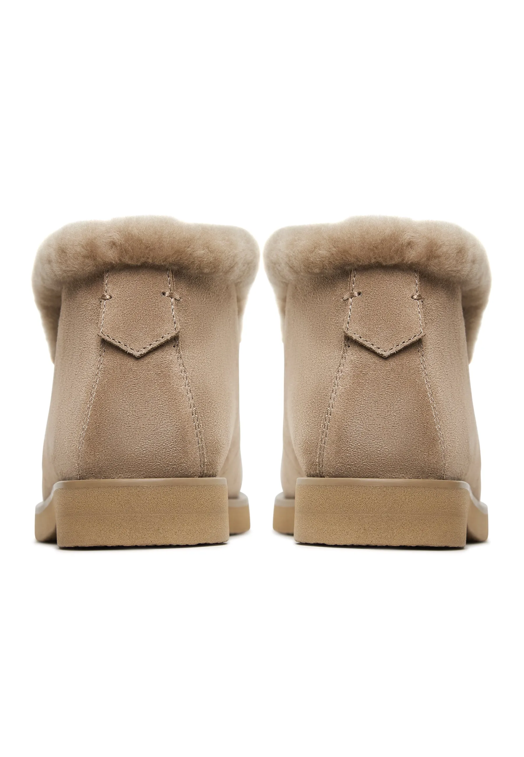 Cozy Suede Fur-Lined Boots Gerda - Beige