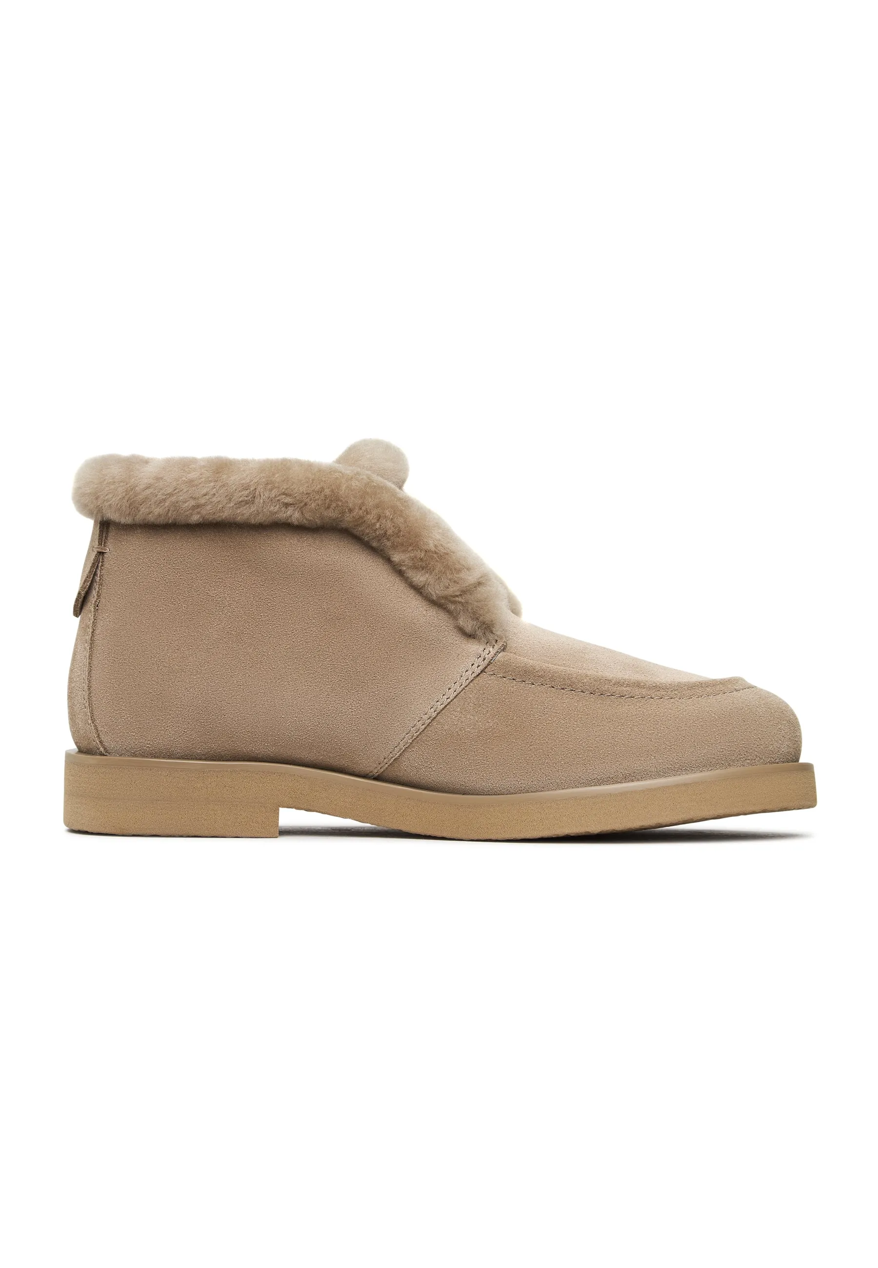 Cozy Suede Fur-Lined Boots Gerda - Beige