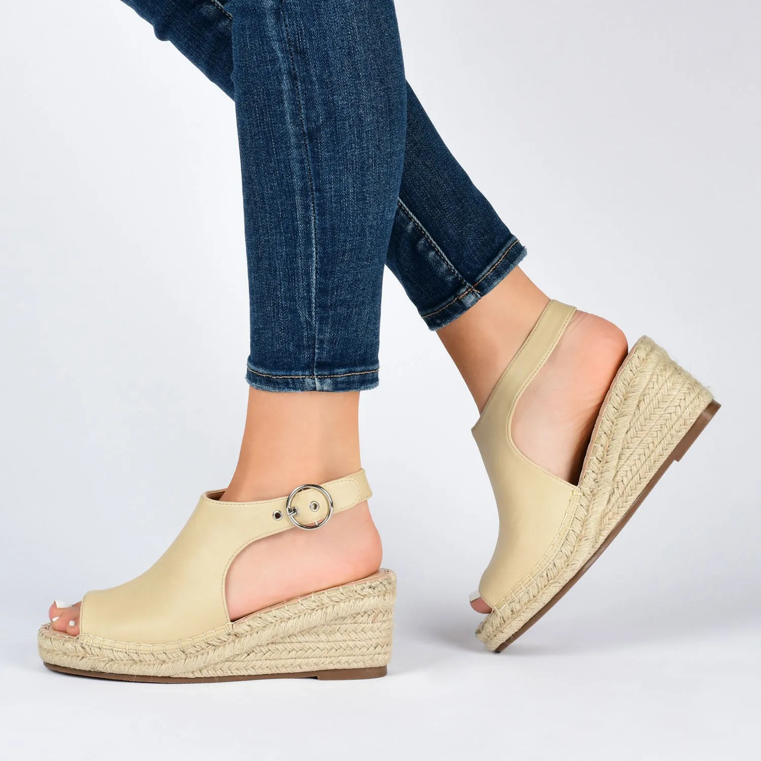 CREW ESPADRILLE WEDGE HEEL SANDALS IN WIDE