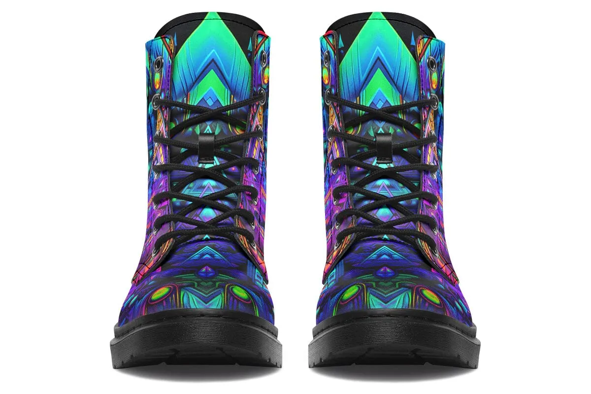 Cyber Cyan Combat Boots