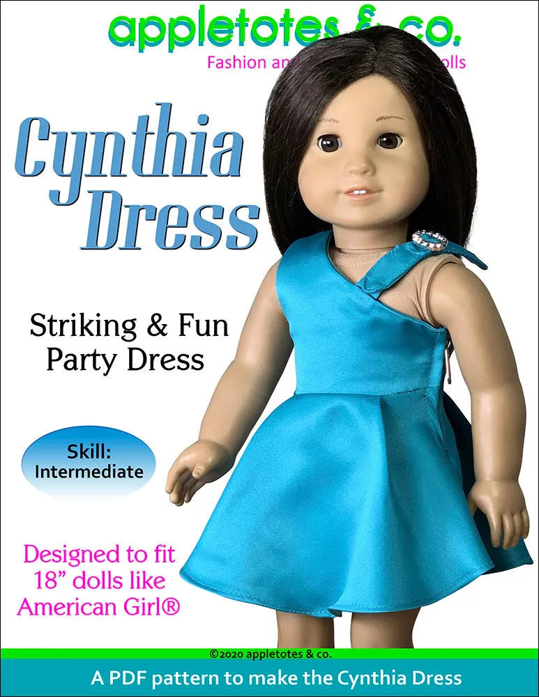 Cynthia Dress Sewing Pattern for 18 Inch Dolls