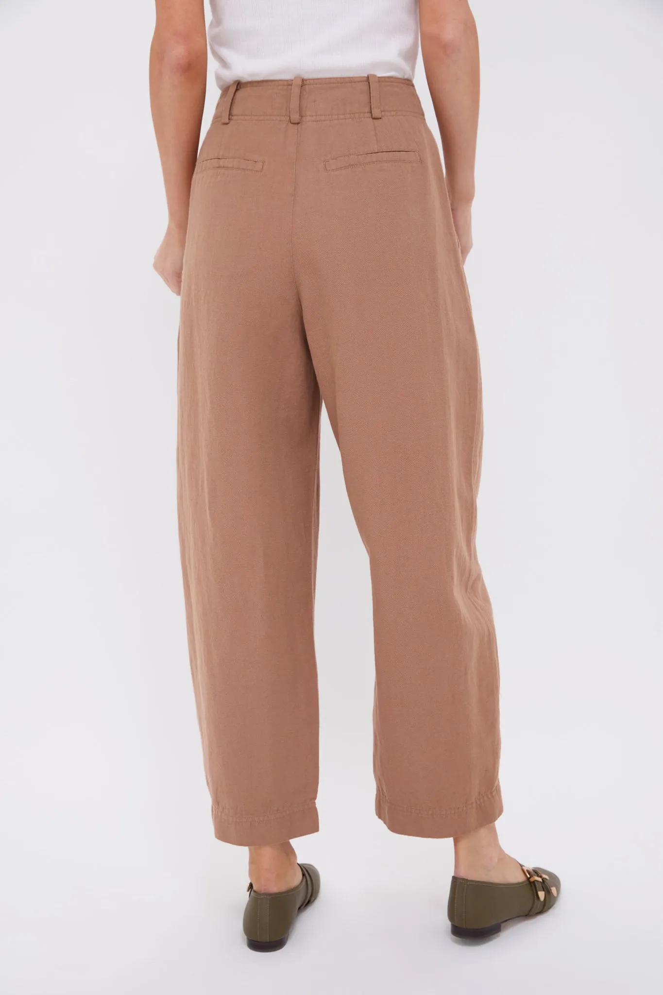 Deep Khaki Bari Crop Trouser