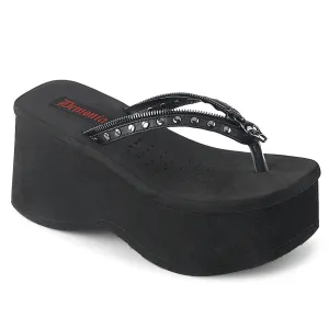 Demonia Funn-33 Platform Studded Thong Sandal