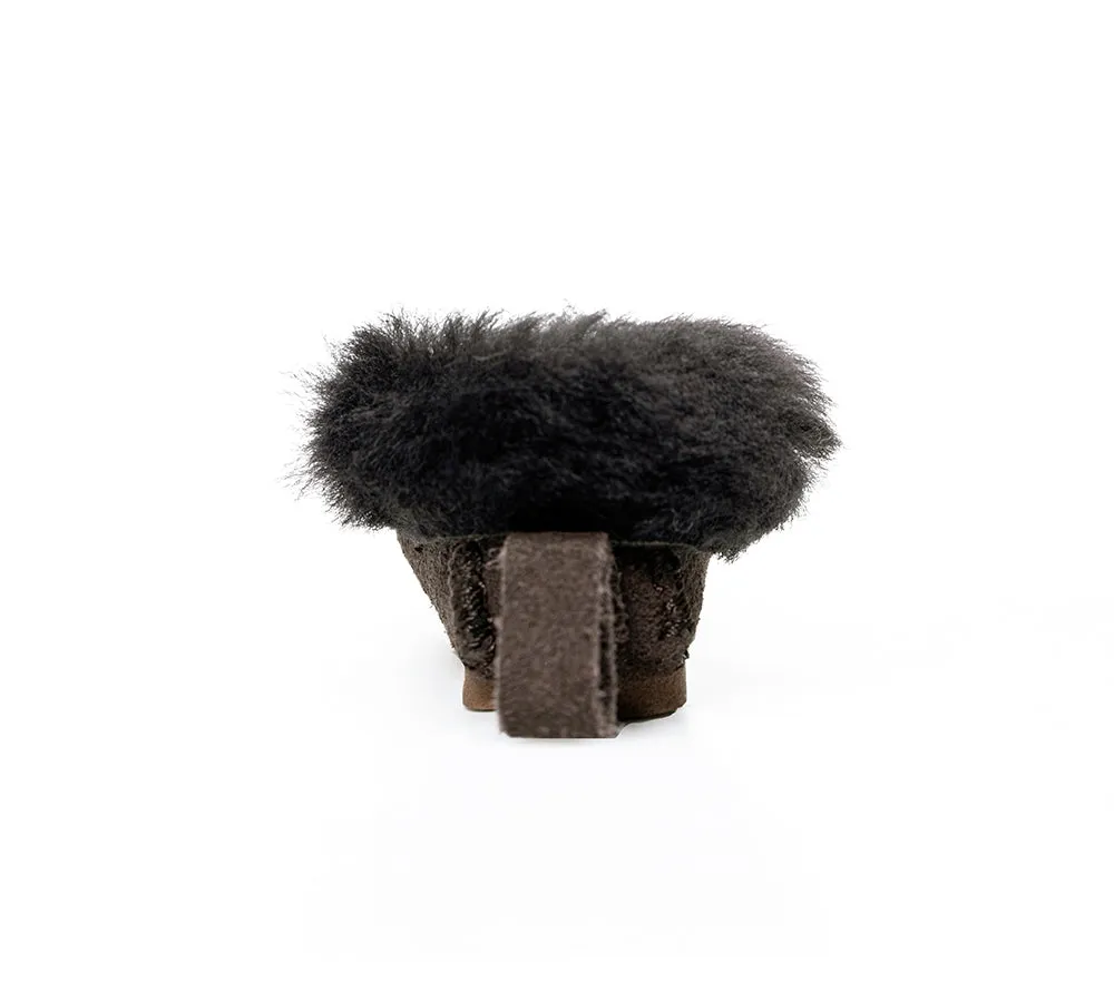 EVERAU® UGG Slippers Sheepskin Wool Popo Moccasin Keyrings