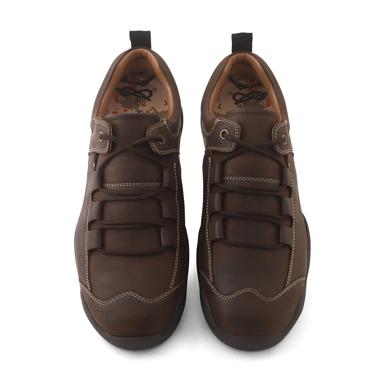 Ezok Mens Casual Brown Leather Sneakers