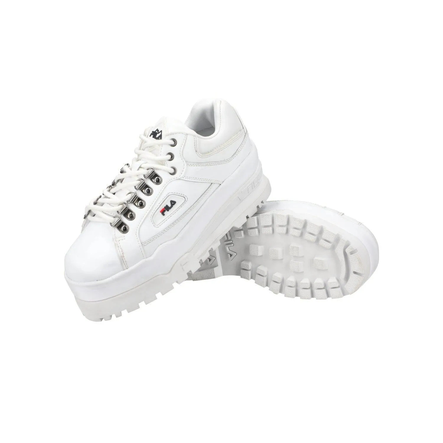 Fila Disruptor Court Platform Low-Top Sneakers Leather White Colour For Women