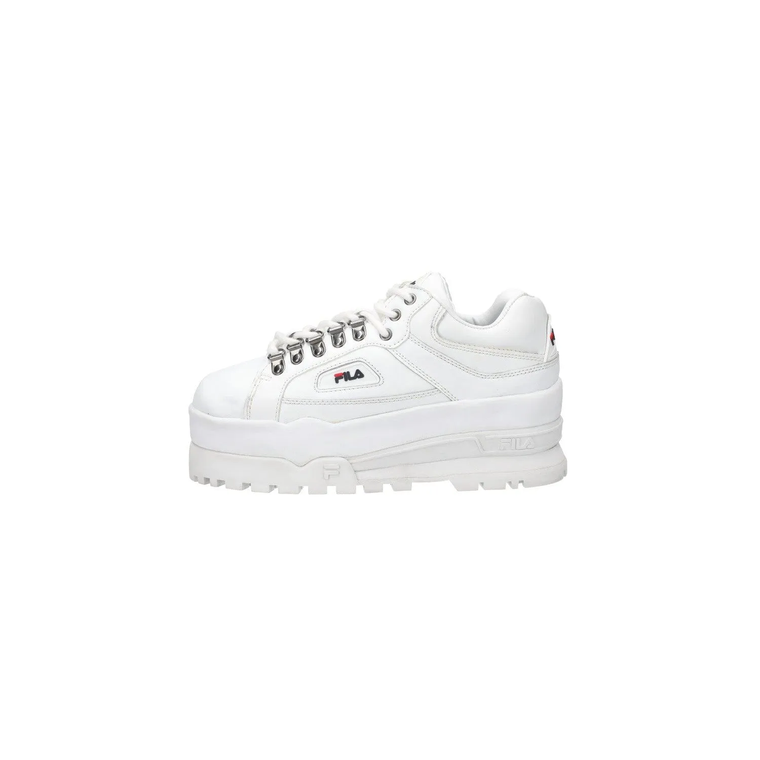 Fila Disruptor Court Platform Low-Top Sneakers Leather White Colour For Women