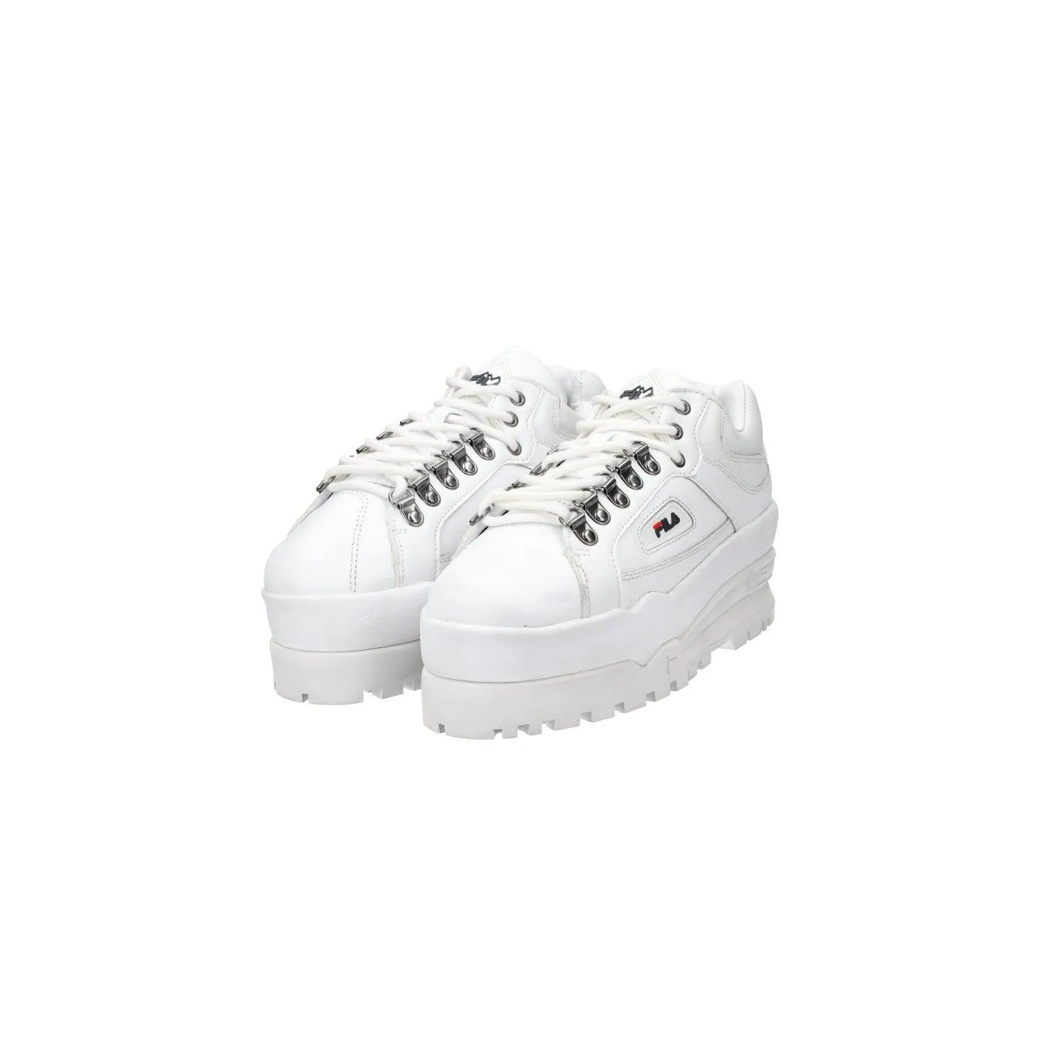 Fila Disruptor Court Platform Low-Top Sneakers Leather White Colour For Women