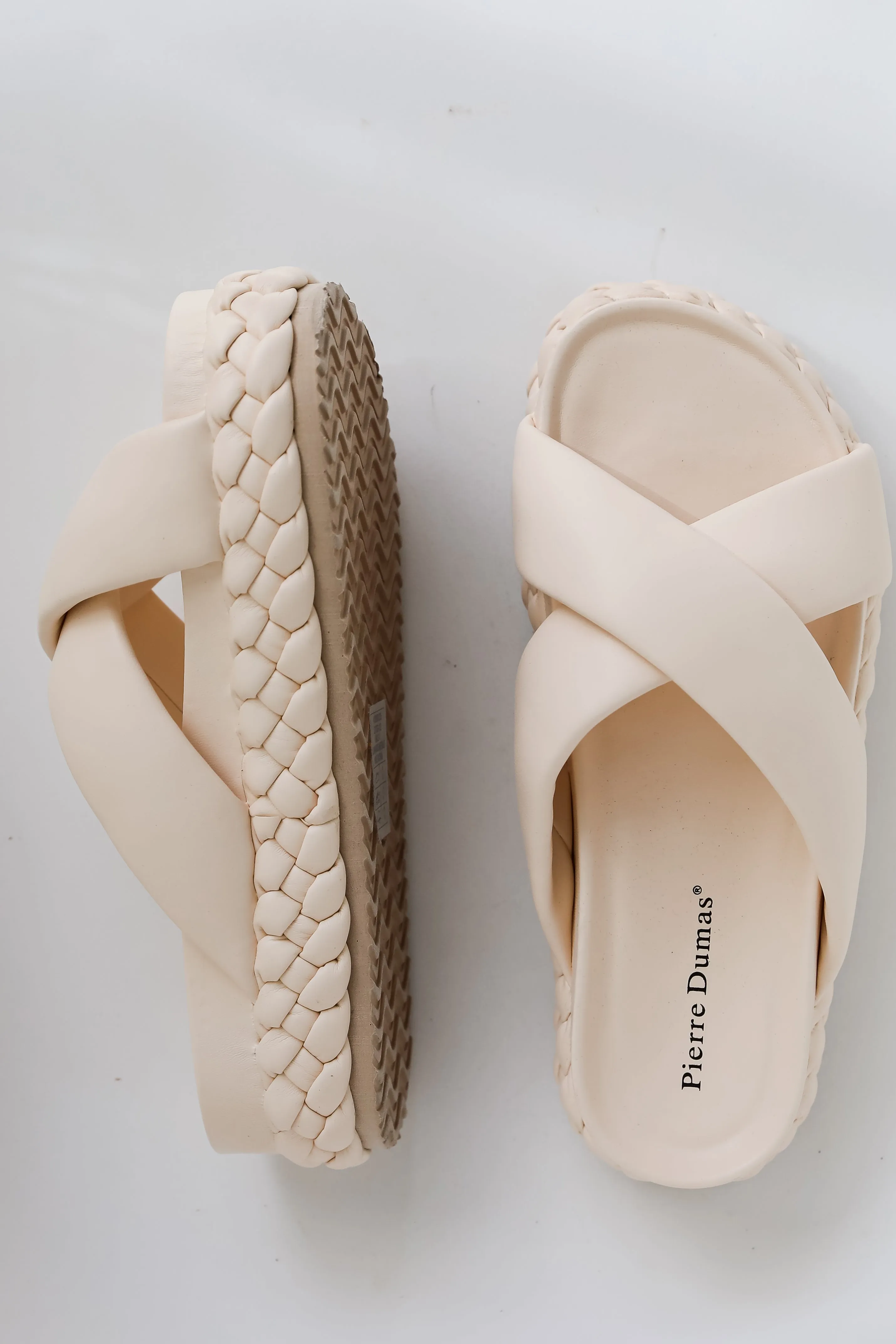 FINAL SALE - Escape To The Sea Nude Platform Slide Sandals