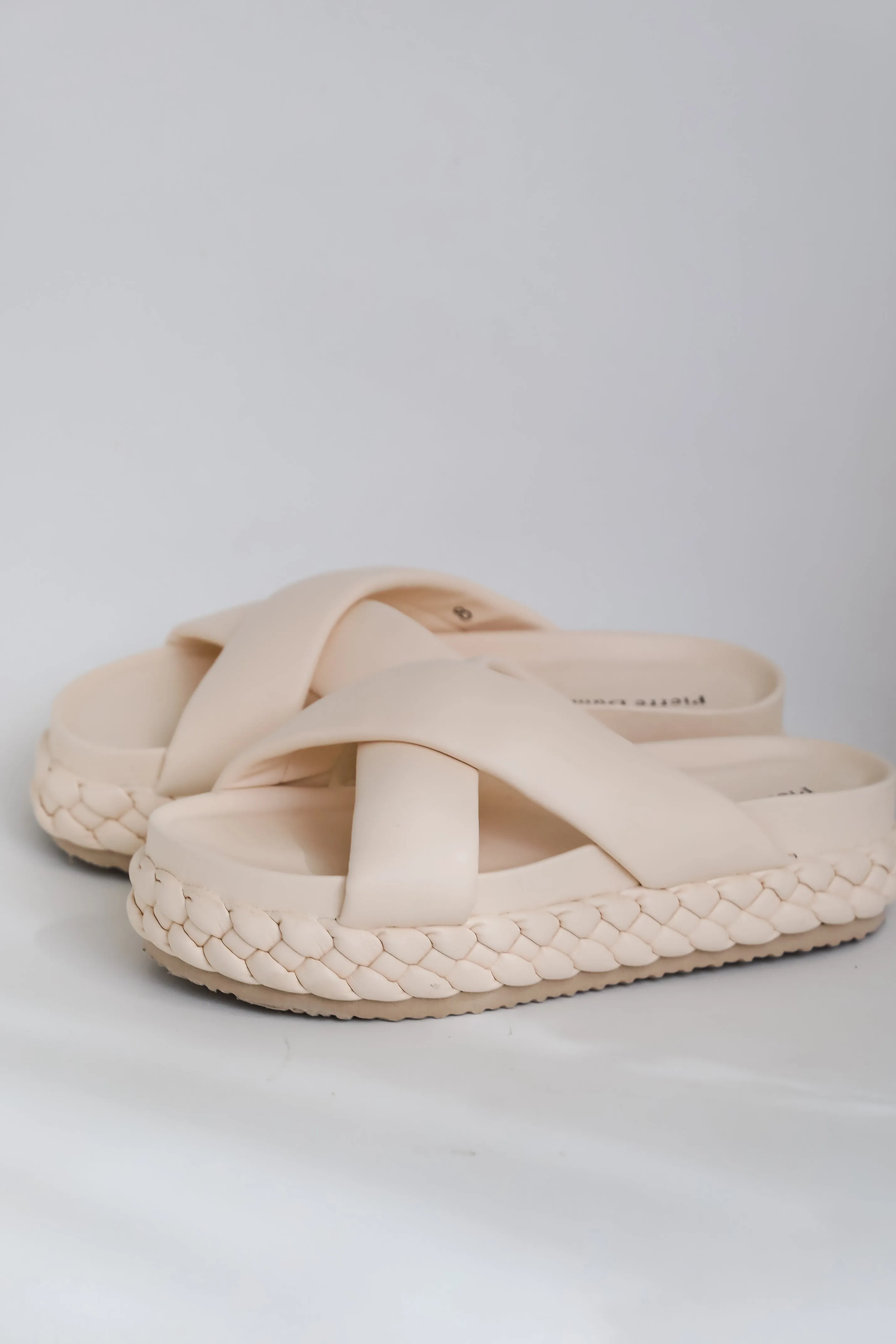 FINAL SALE - Escape To The Sea Nude Platform Slide Sandals