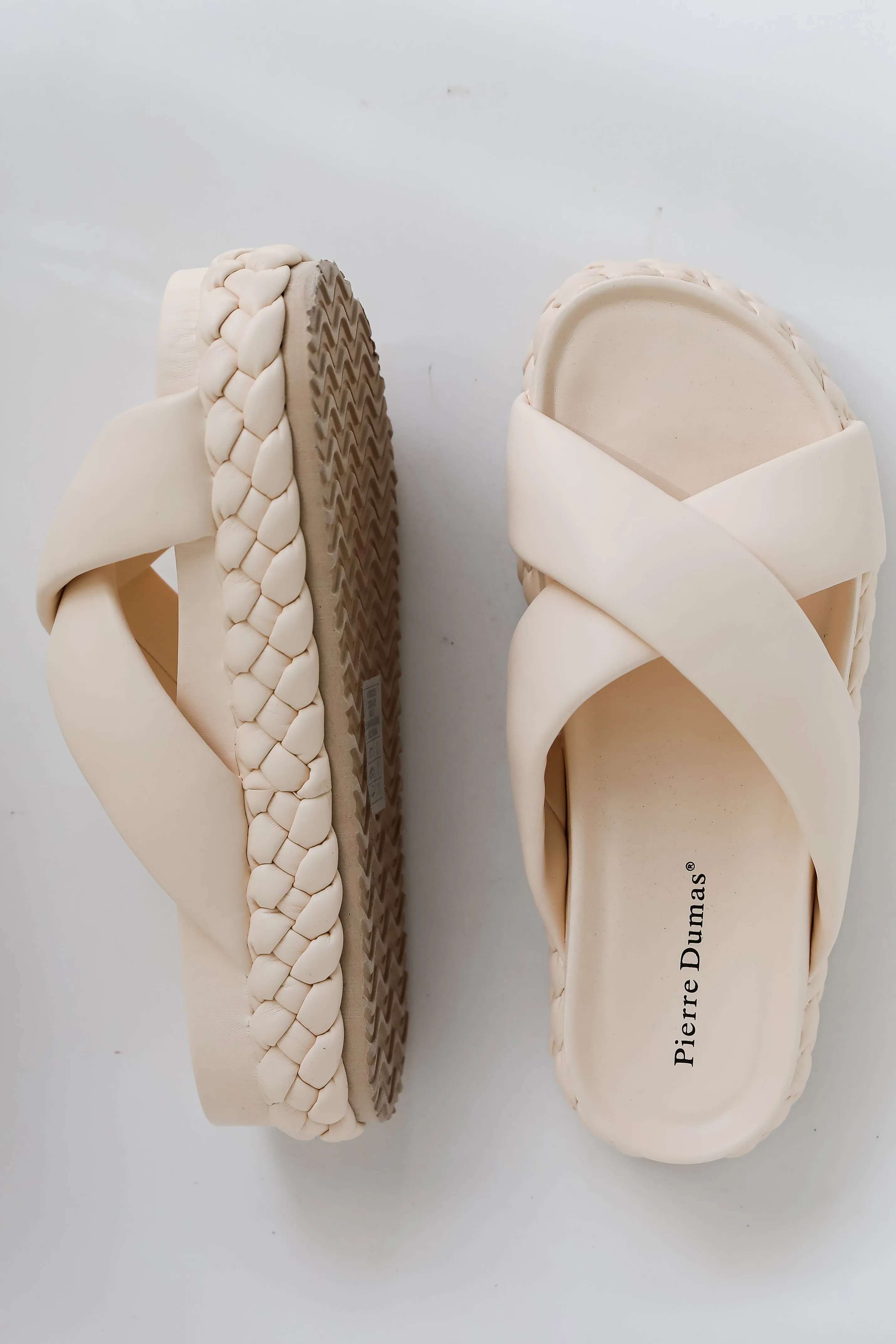 FINAL SALE - Escape To The Sea Nude Platform Slide Sandals